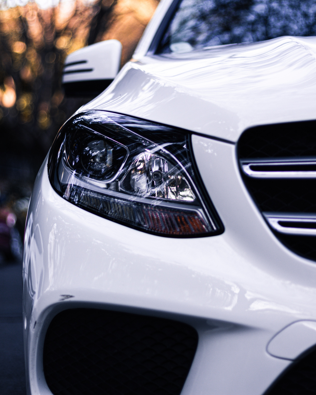 Shiny White Car